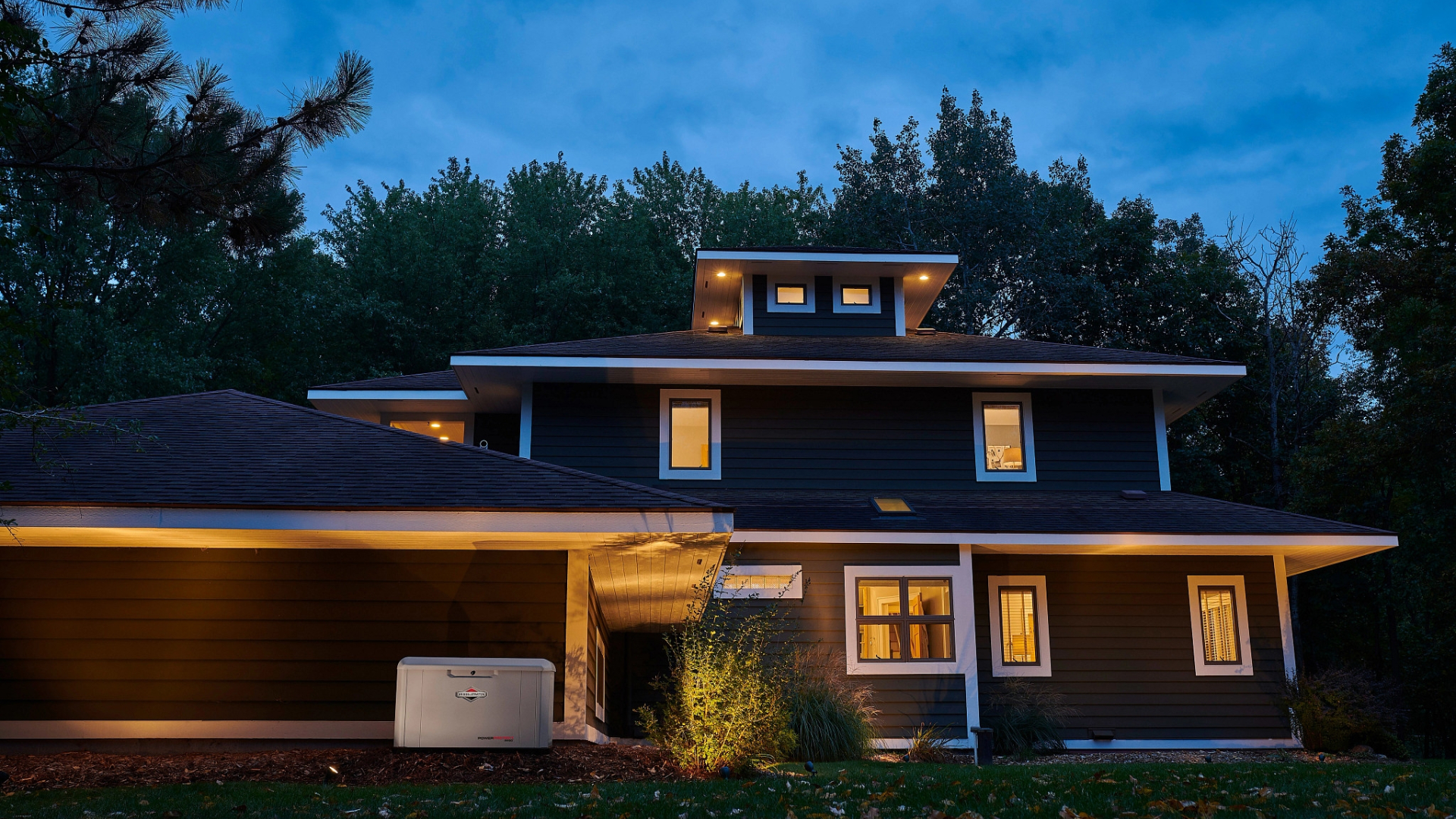 a house with trees in the back