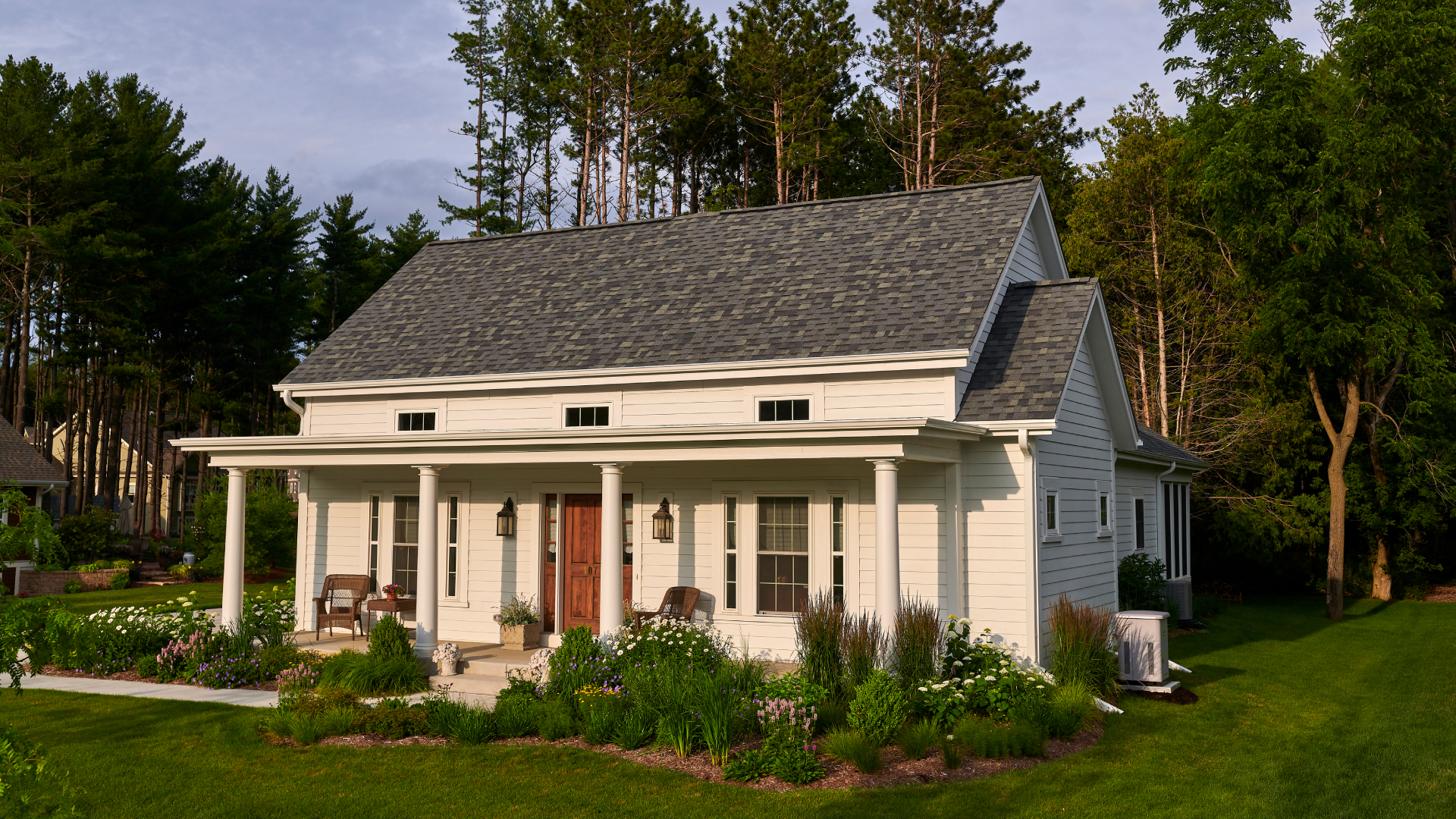 a house with a large front yard