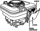 Schemat silnika z papierowym filtrem powietrza firmy Briggs &amp; Stratton