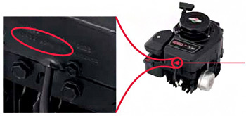 Emplacement de numéro de modèle de moteur de tondeuse poussée