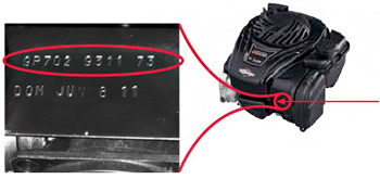 Push Mower Engine Model Number Location