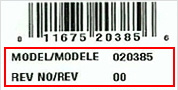 Localização do número do modelo de bomba d’água