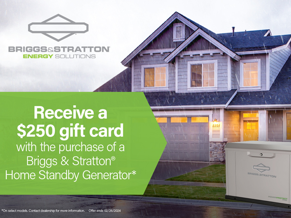 Standby Generators Promotional Offer Briggs Stratton