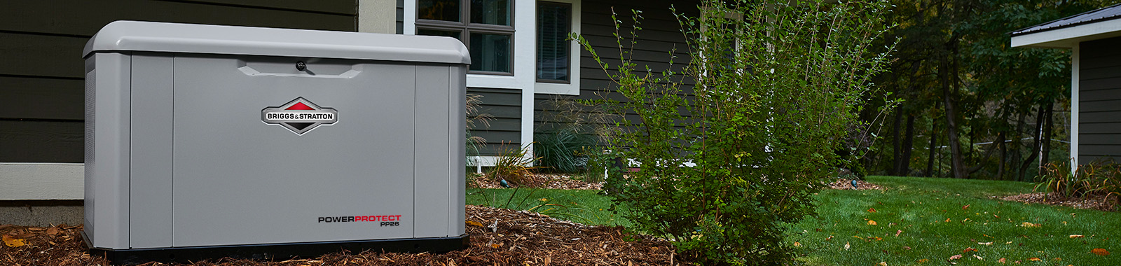26kW home standby generator outside home