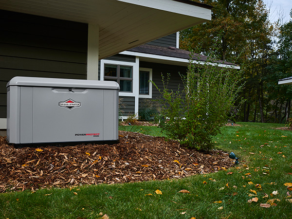 26kW home standby generator outside home