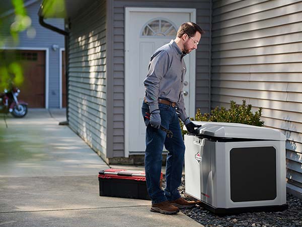 Briggs & Stratton Dealer Performing Routine Standby Generator Maintenance