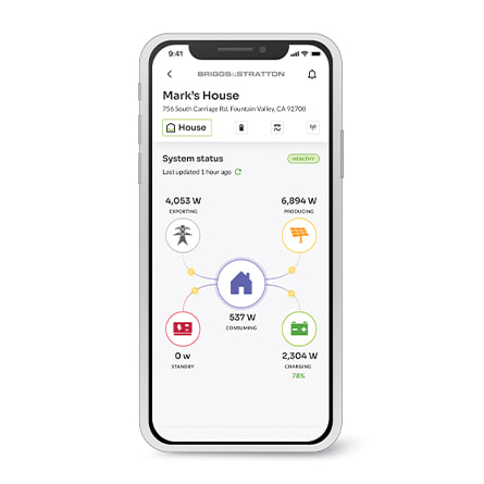 EnergyTrak App on Phone Screen