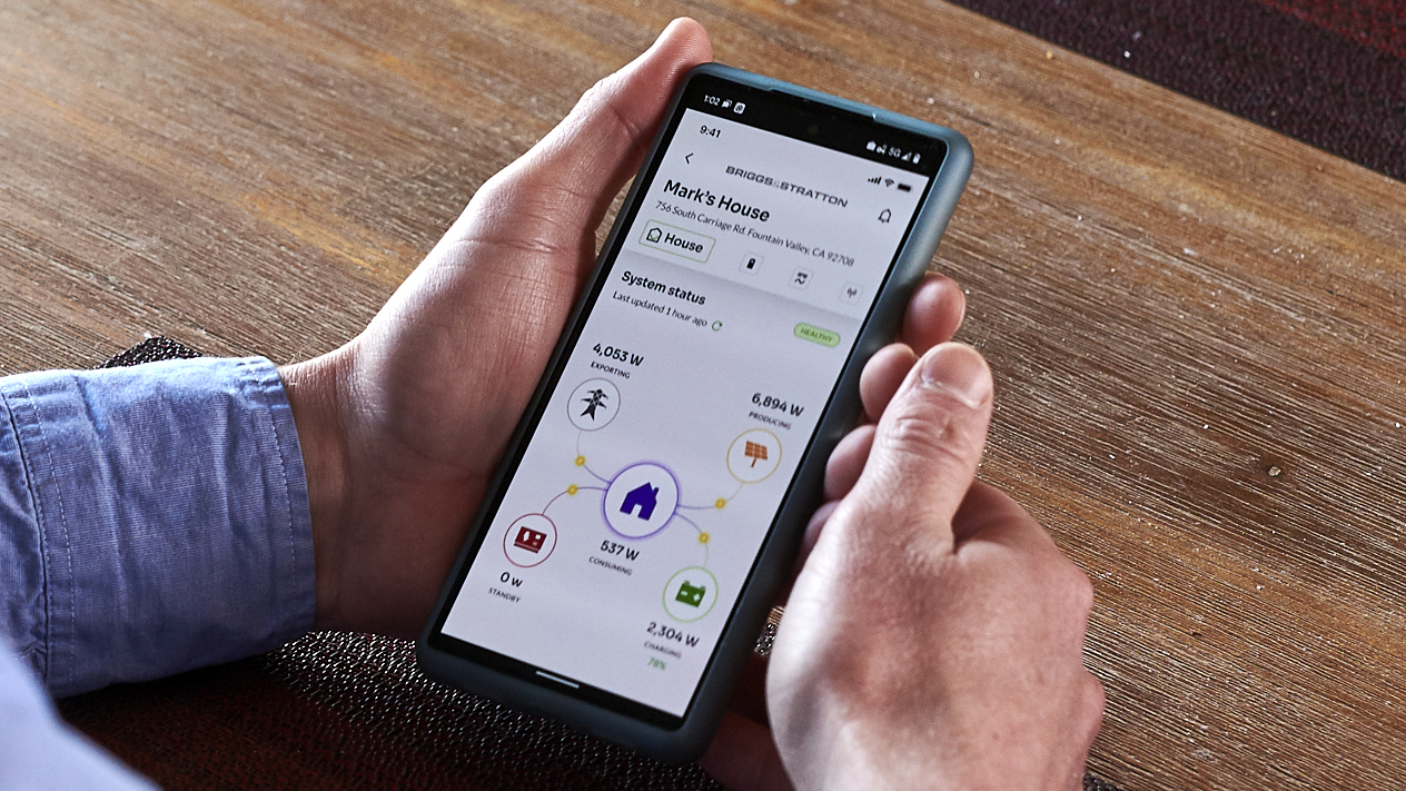 Closeup of EnergyTrak App