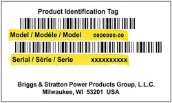 Massey Model Number with Rev