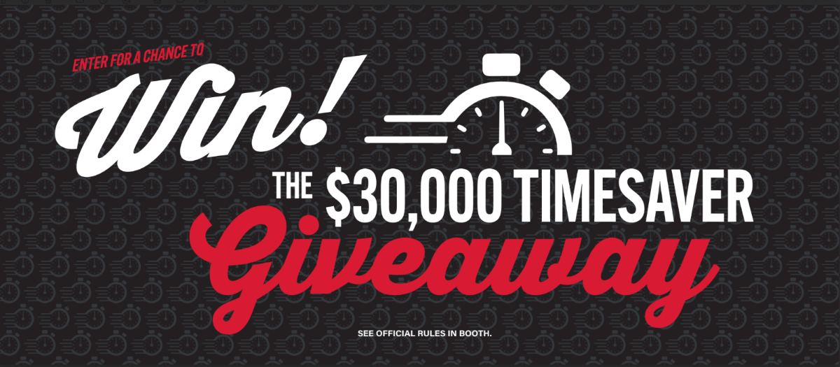 Text: Enter for a chance to win! The Briggs & Stratton $30,000 TimeSaver Giveaway