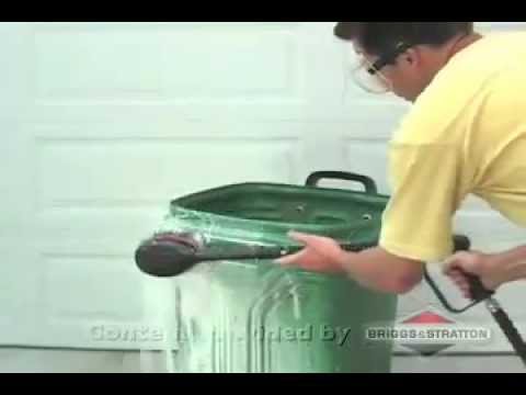 Cleaning Garbage Cans with a Pressure Washer