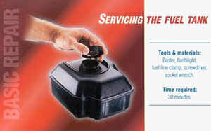 Come posso pulire in modo sicuro il serbatoio del carburante dei motori di piccole dimensioni?